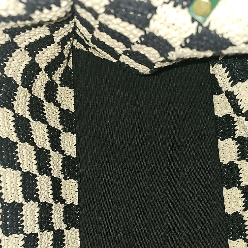 Black and White Checkered Women Bag - Picture 5 of 6